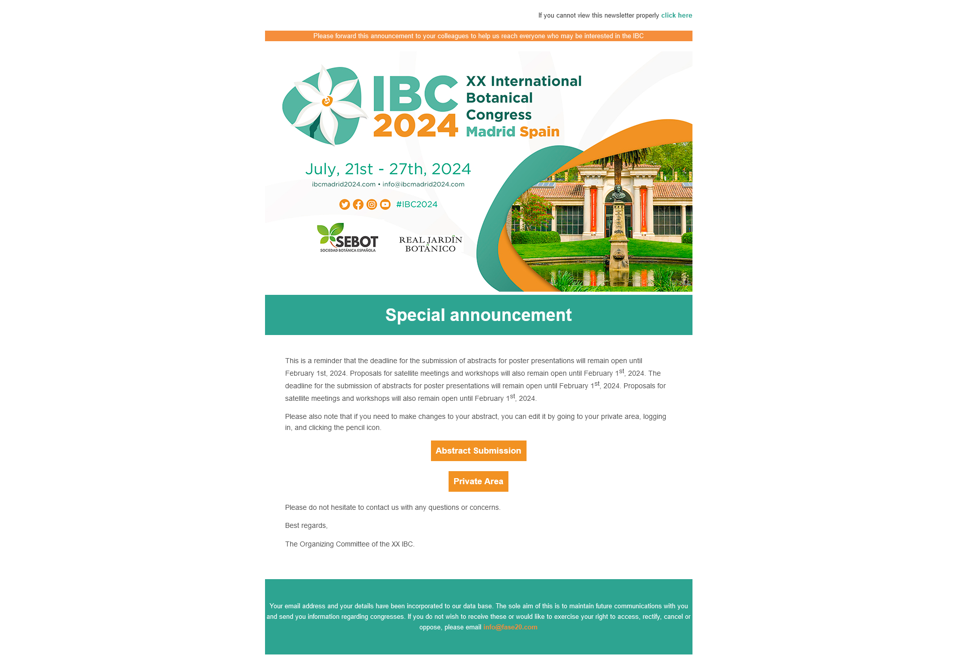 XX INTERNATIONAL BOTANICAL CONGRESS MADRID 2024 - Newsletter 8